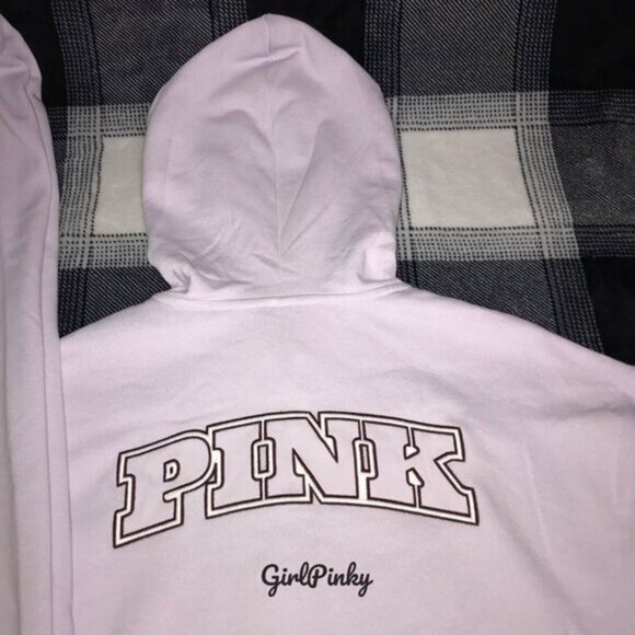 VS PINK CAMPUS SWEATPANTS OUTFIT WITH FULL ZIP LOGO HOODIE IN PURPLE - Picture 6 of 10